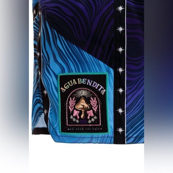 NWT Agua Bendita Isaac Eter Men’s Trunks Blue Celestial Beach Size 40 - Picture 3 of 7